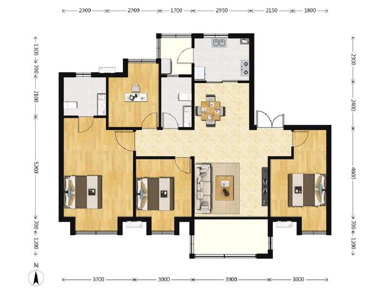 4室2厅2卫 住宅 售罄户型图