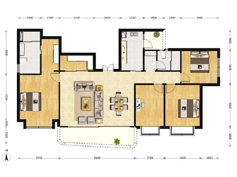 4室2厅2卫 住宅 待售户型图