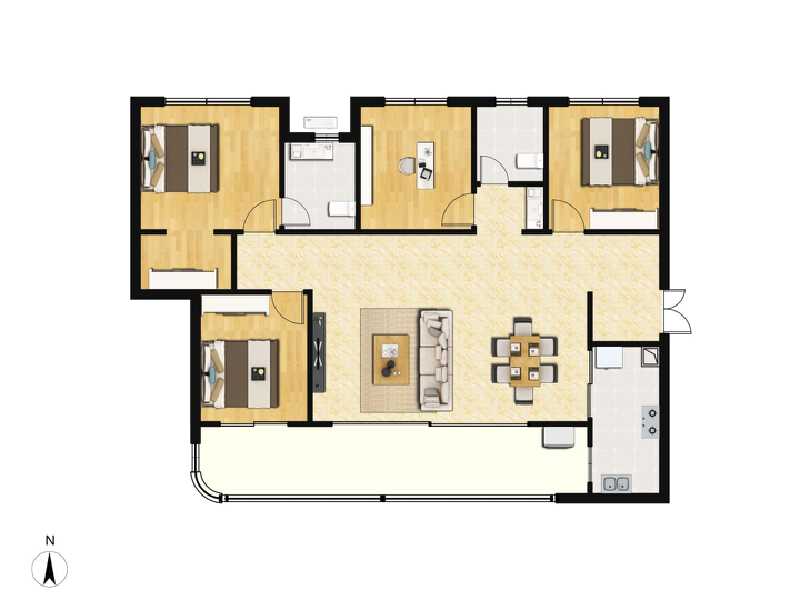 4室2厅2卫 住宅 在售户型图