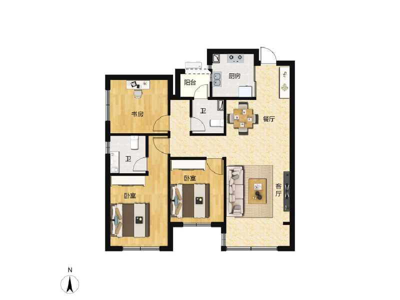 3室2厅2卫 住宅 售罄户型图