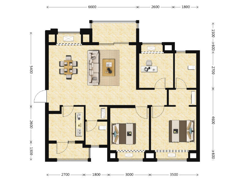 3室2厅2卫 住宅 售罄户型图
