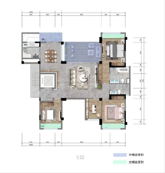 4室2厅2卫 住宅 在售户型图