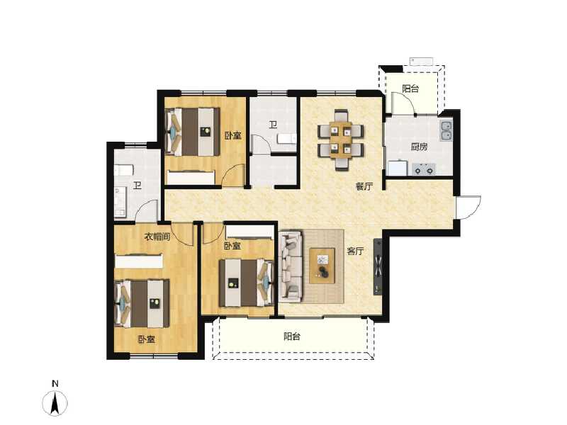 3室2厅2卫 住宅 售罄户型图