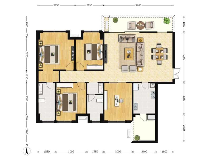 4室2厅2卫 住宅 售罄户型图