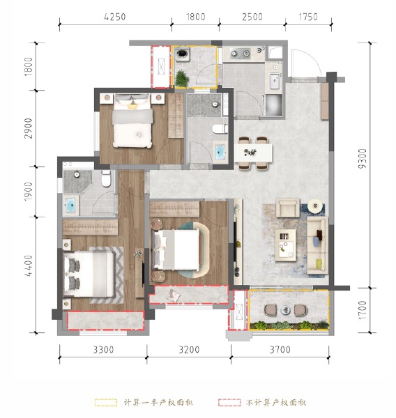 3室2厅2卫 住宅 售罄户型图