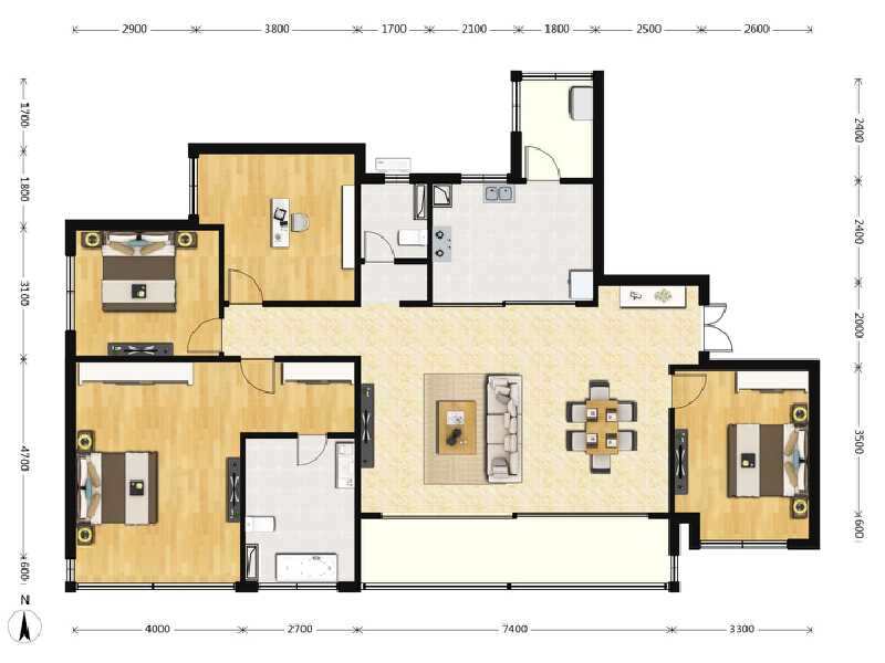 4室2厅2卫 住宅 在售户型图
