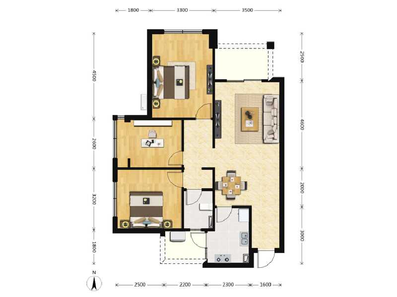 3室2厅1卫 住宅 售罄户型图