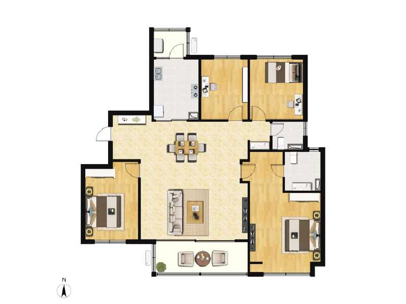 4室2厅2卫 住宅 售罄户型图