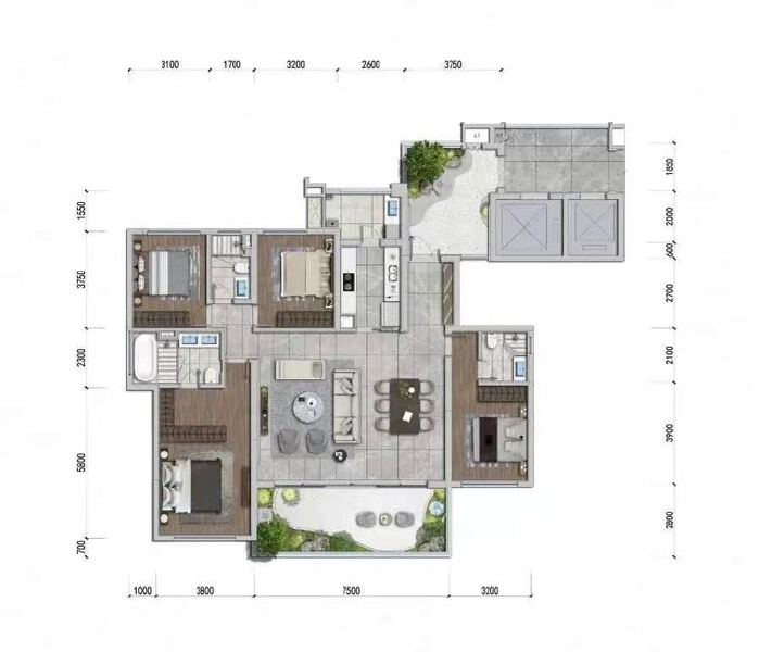 4室2厅3卫 住宅 售罄户型图