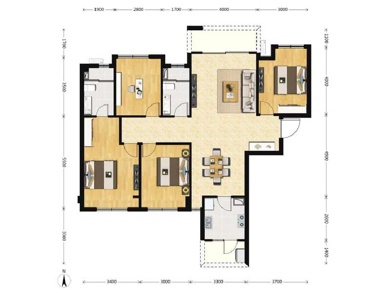 4室2厅2卫 住宅 售罄户型图