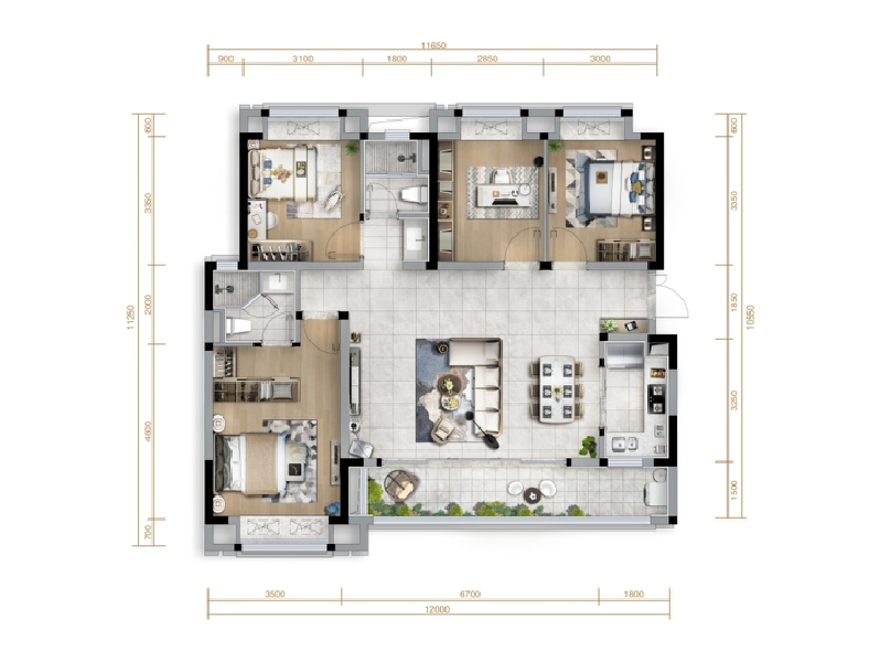 4室2厅2卫 住宅 售罄户型图
