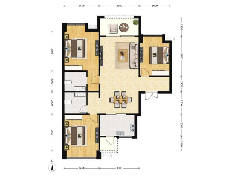 3室2厅2卫 住宅 在售户型图
