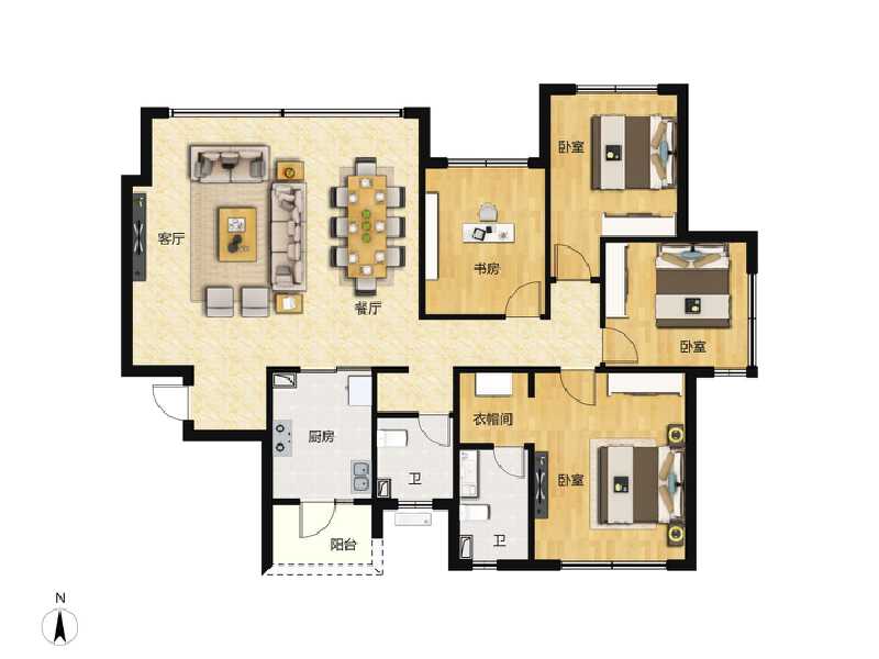 4室2厅2卫 住宅 售罄户型图