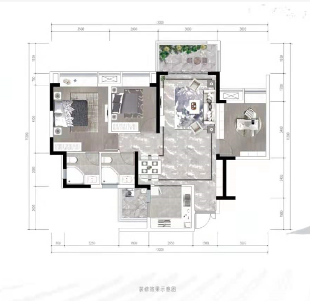 3室2厅2卫 住宅 售罄户型图
