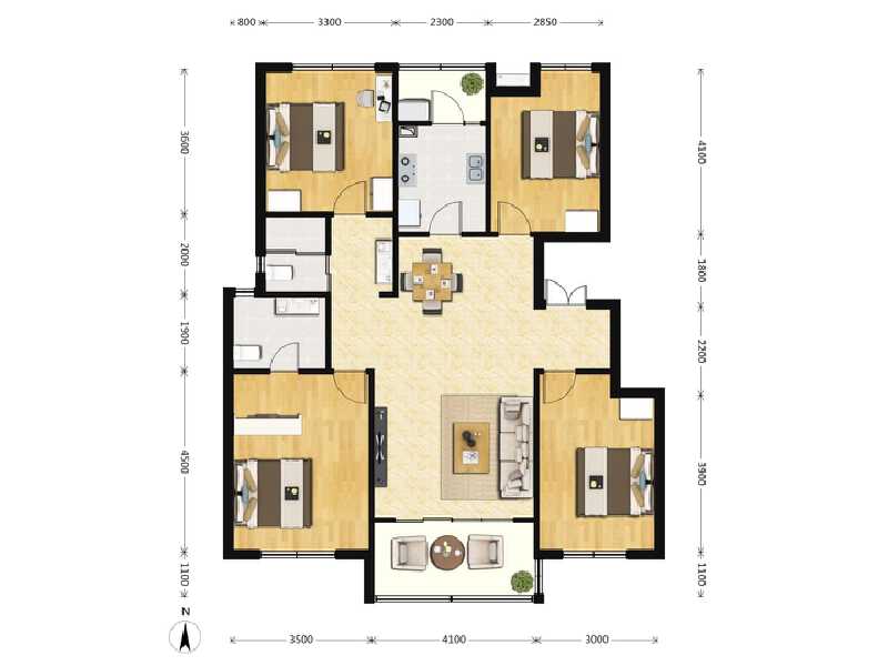 4室2厅2卫 住宅 在售户型图