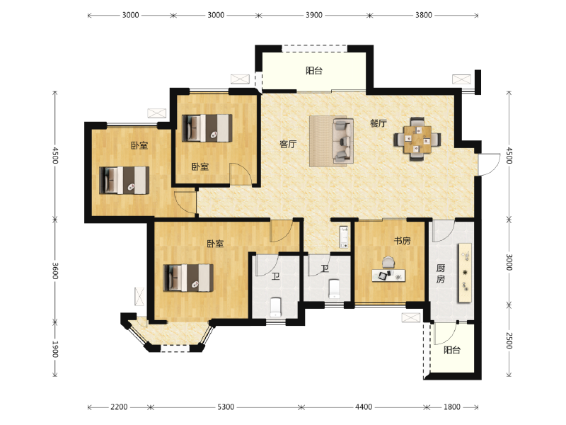 4室2厅2卫 住宅 在售户型图