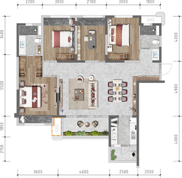 4室2厅2卫 住宅 售罄户型图