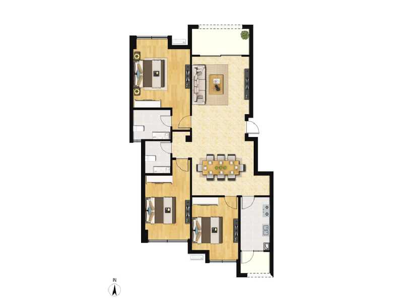 3室2厅2卫 住宅 在售户型图
