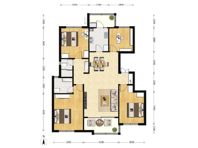 4室2厅2卫 住宅 在售户型图