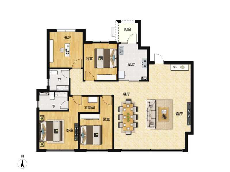 4室2厅2卫 住宅 售罄户型图
