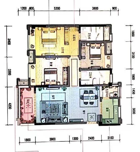 3室2厅2卫 住宅 售罄户型图