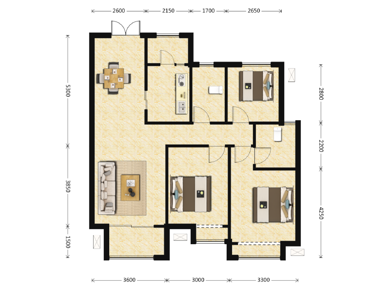 3室2厅2卫 住宅 售罄户型图