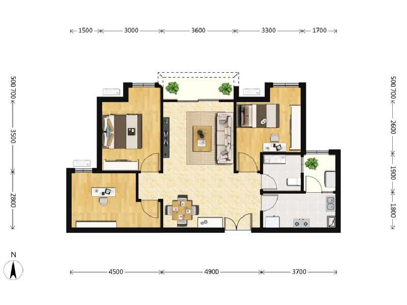 3室2厅1卫 住宅 售罄户型图
