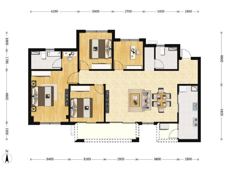 4室2厅2卫 住宅 售罄户型图