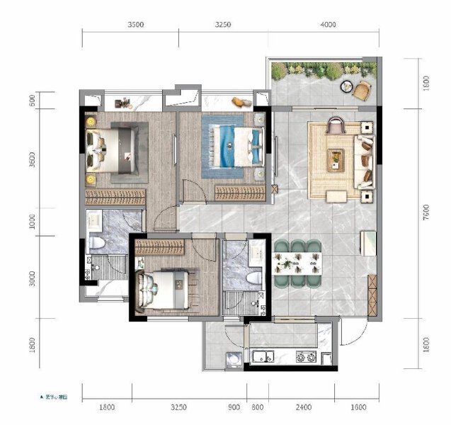 3室2厅2卫 住宅 售罄户型图
