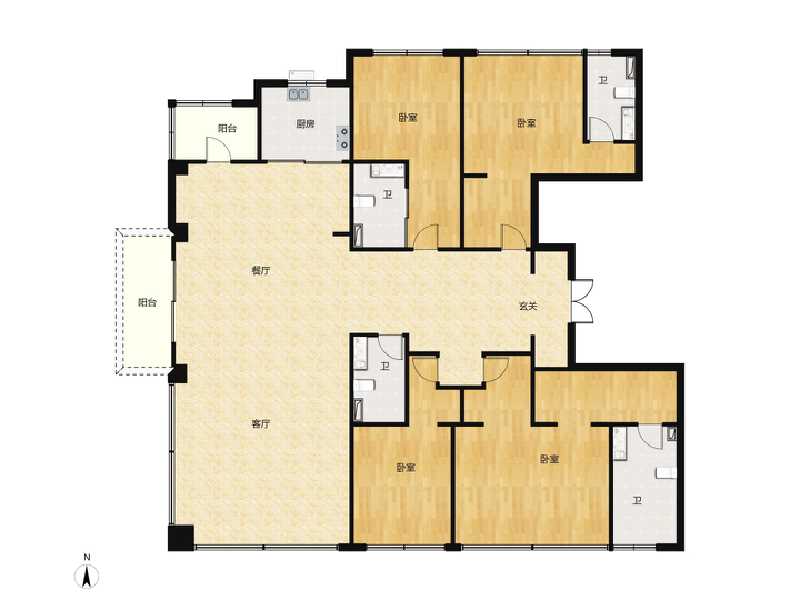 4室2厅4卫 住宅 售罄户型图