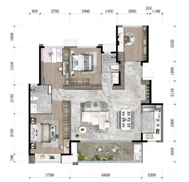 4室2厅2卫 住宅 在售户型图
