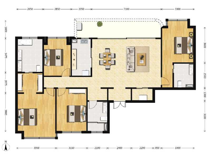 4室2厅3卫 住宅 待售户型图