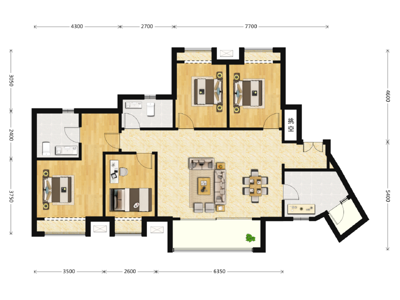 4室2厅2卫 住宅 售罄户型图