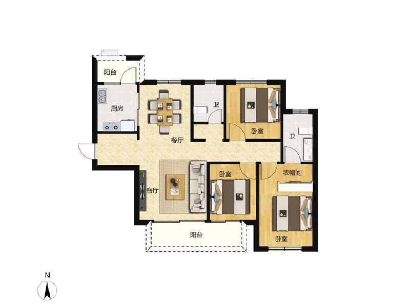 3室2厅2卫 住宅 售罄户型图