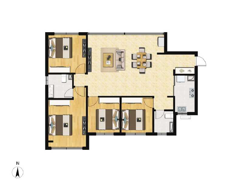 4室2厅2卫 住宅 在售户型图