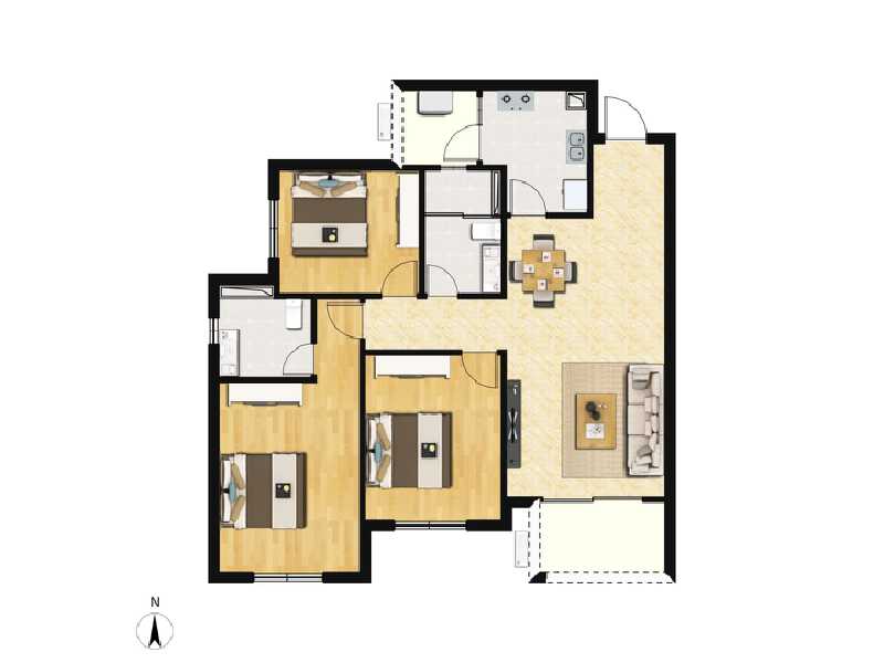 3室2厅2卫 住宅 售罄户型图