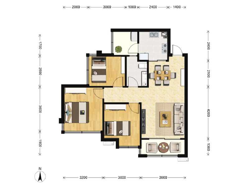 3室2厅1卫 商业类 售罄户型图