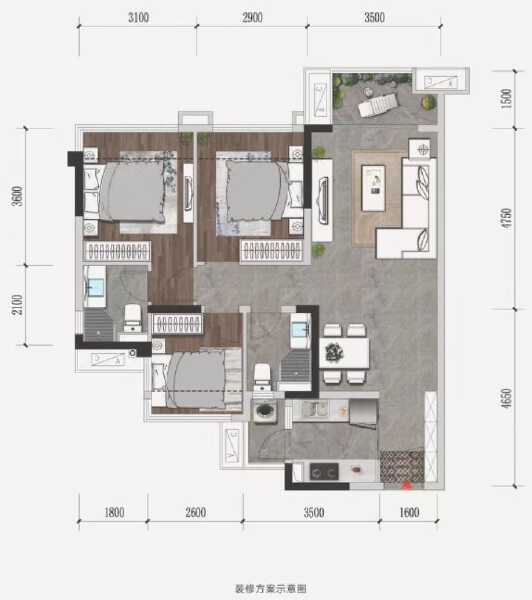3室2厅2卫 住宅 在售户型图