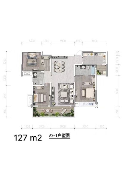 3室2厅2卫 住宅 售罄户型图