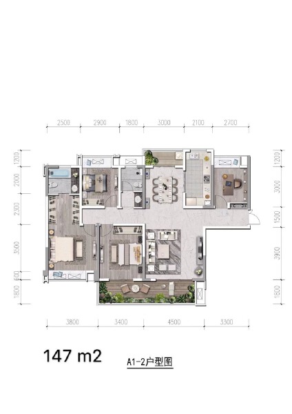 4室2厅2卫 住宅 售罄户型图