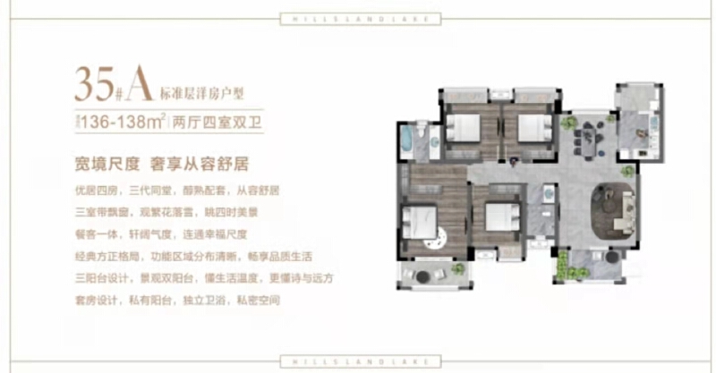 4室2厅2卫 住宅 在售户型图