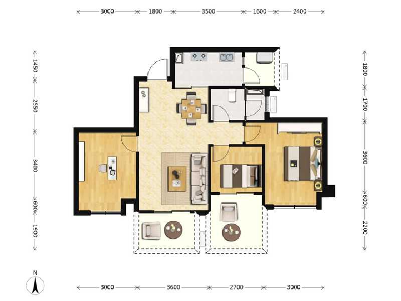 3室2厅1卫 住宅 售罄户型图
