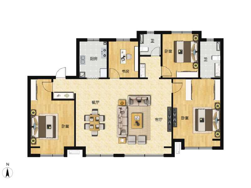 4室2厅2卫 住宅 在售户型图