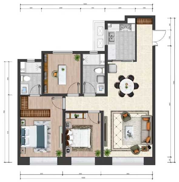 3室2厅2卫 住宅 在售户型图