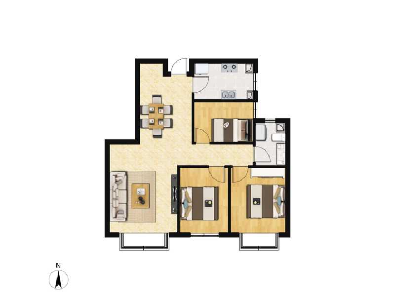 3室2厅1卫 住宅 在售户型图