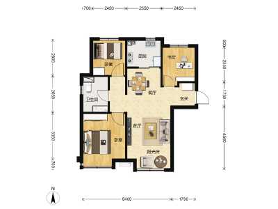 2室2厅1卫 住宅 在售