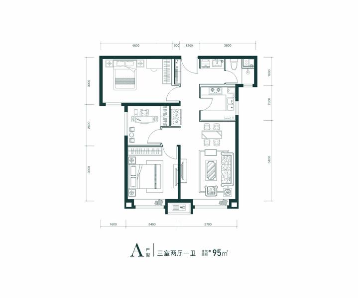 3室1厅1卫 住宅 售罄户型图