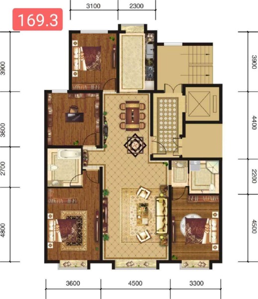 4室2厅2卫 住宅 在售户型图