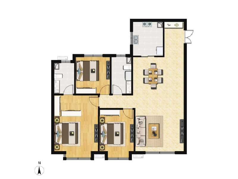 3室2厅2卫 住宅 在售户型图