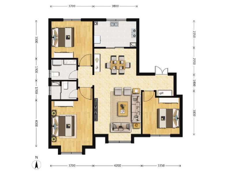 3室2厅2卫 住宅 在售户型图